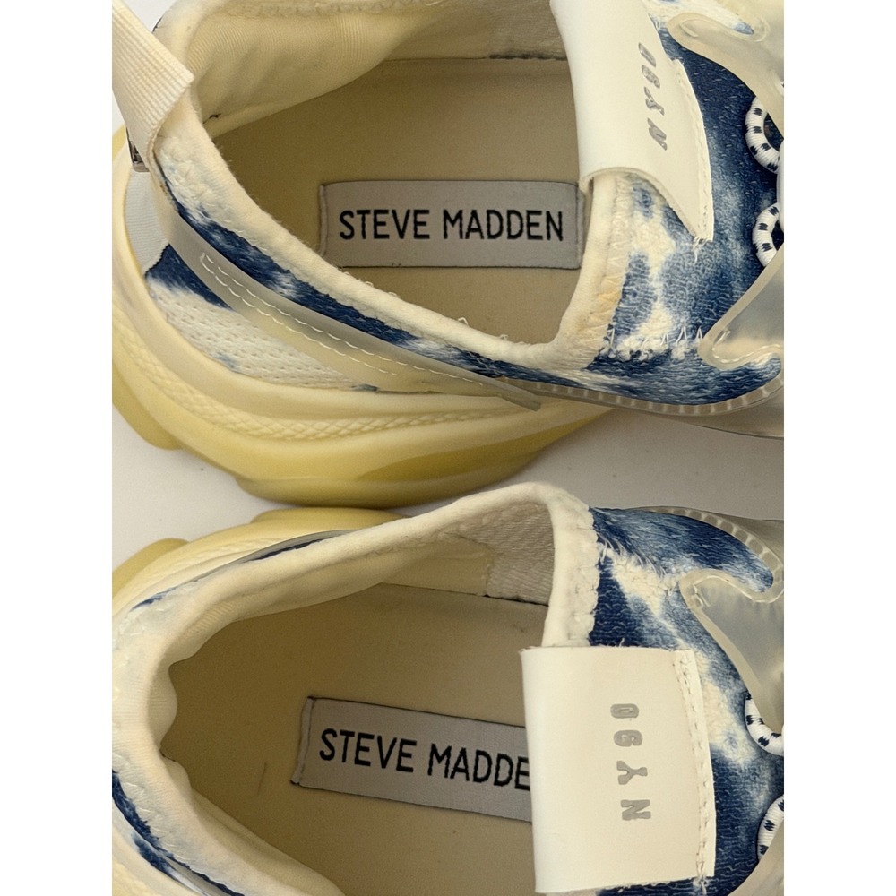 Steve Madden Myles Blue White Tie Dye Chunky Platform Sneakers Womens 8M - Picture 6 of 10